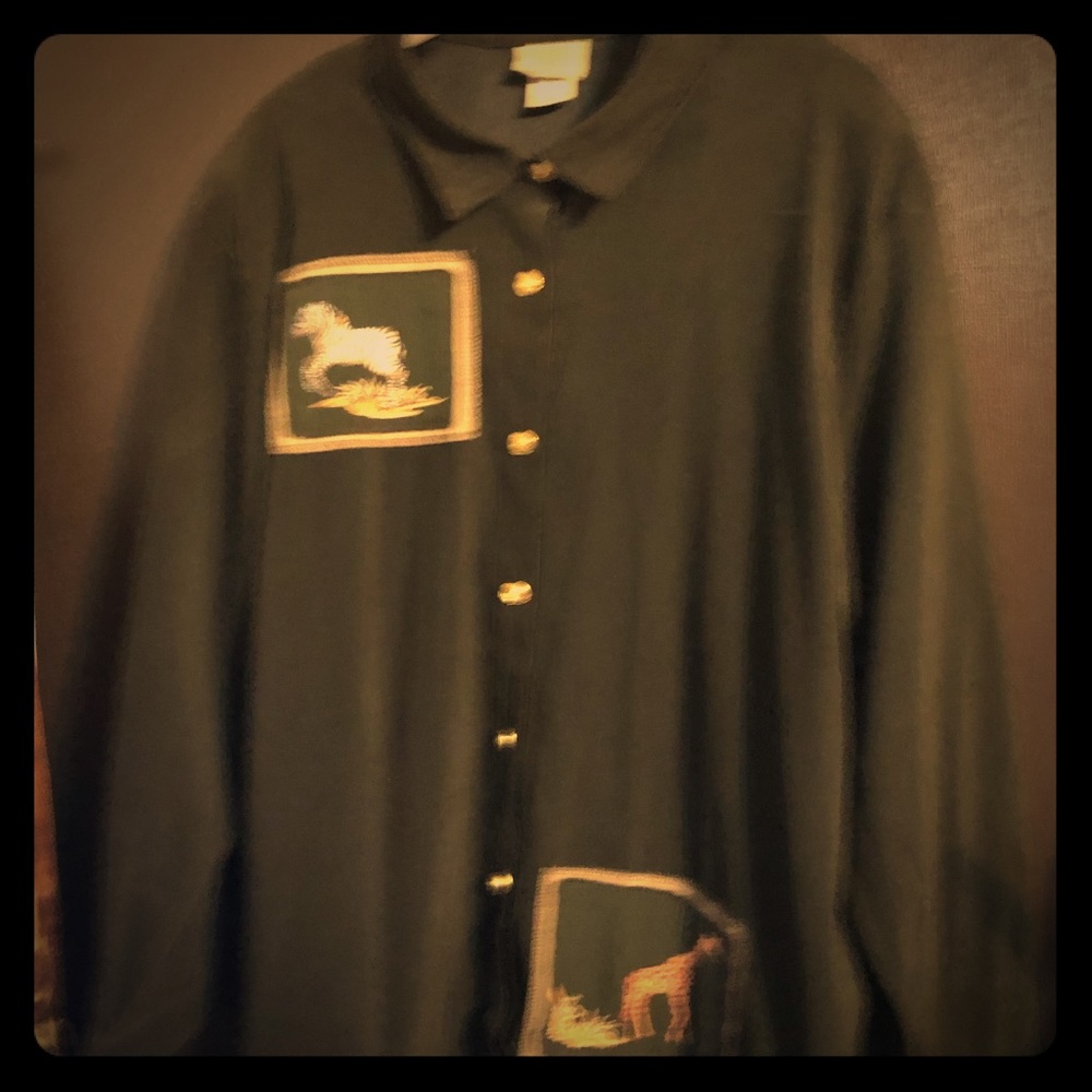 'TW' Moleskin Animal Patch Shirt (Plus)